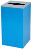 29-Gallon Square Recycling Waste Can. Blue w/ Mixed Lid
