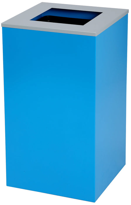 29-Gallon Square Recycling Waste Can. Blue w/ Square Lid