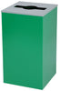29-Gallon Square Recycling Waste Can. Green w/ Mixed Lid