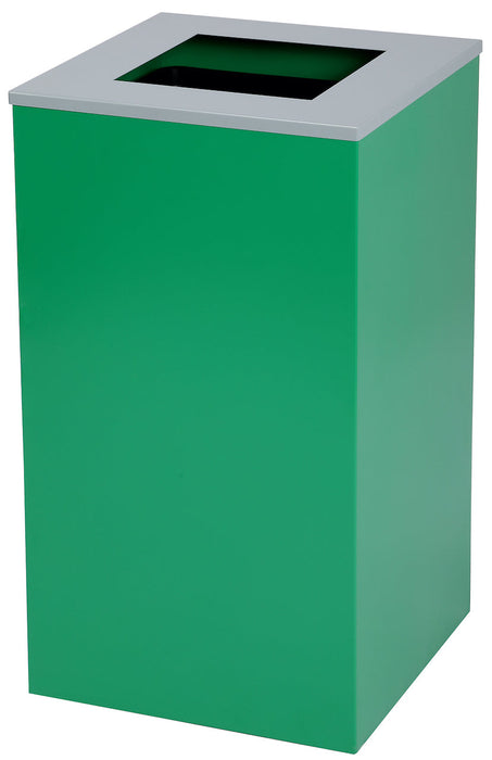 29-Gallon Square Recycling Waste Can. Green w/ Square Lid