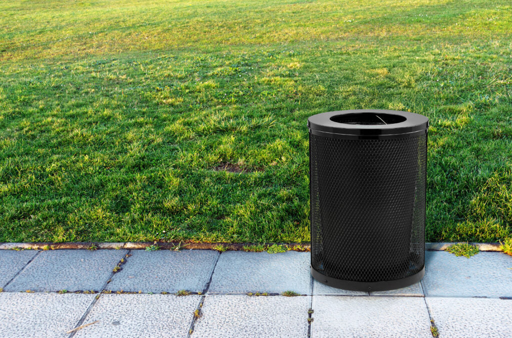 36 Gallon Round Diamond Steel Trash Can