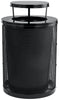 Round Diamond 36 Gallon Steel Trash Can w/ Rain Bonnet & Liner [Black]