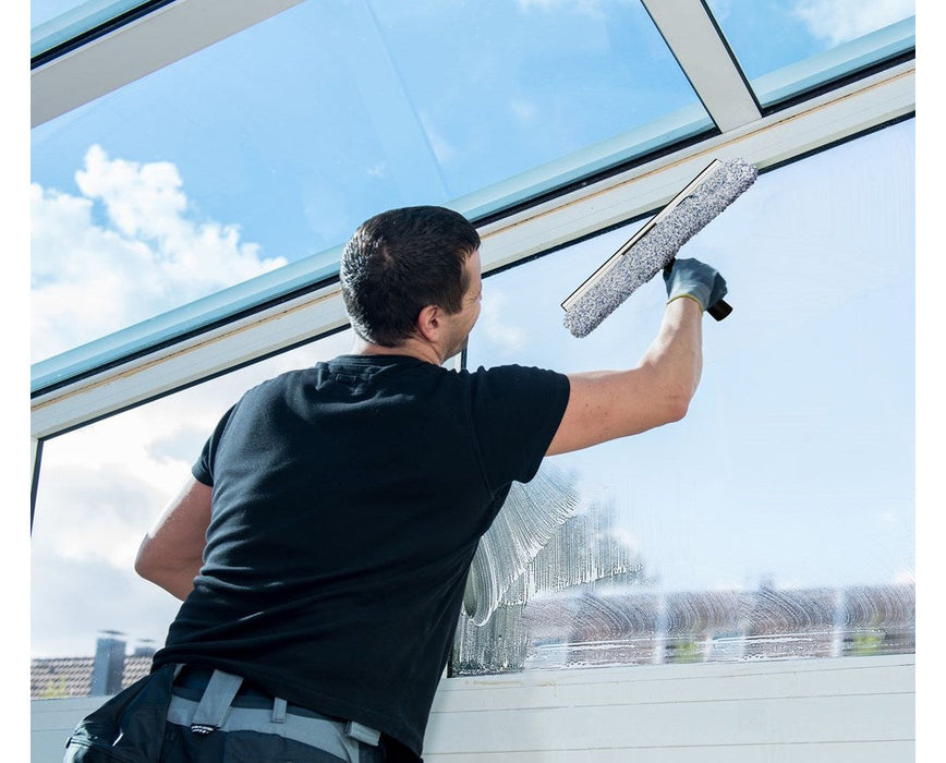 14" Microfiber Window Combo: 2-in-1 Professional Squeegee and Window Scrubber