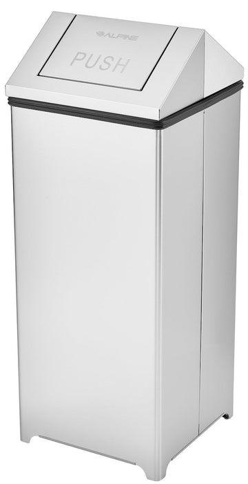 Stainless Steel Swing Top Waste Can. 20 Gallon