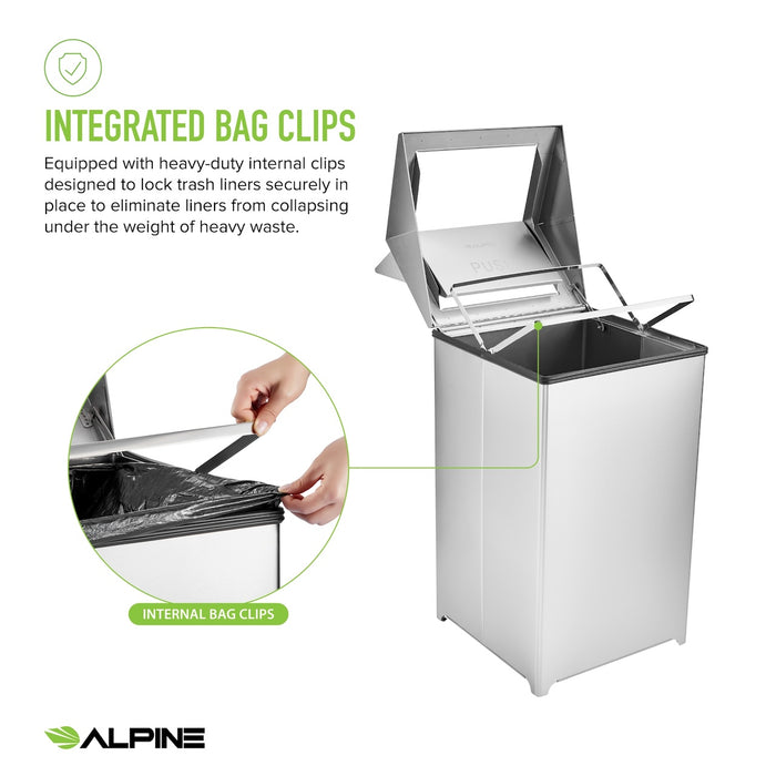 Stainless Steel Swing Top Waste Can (20-40 Gallon Option)