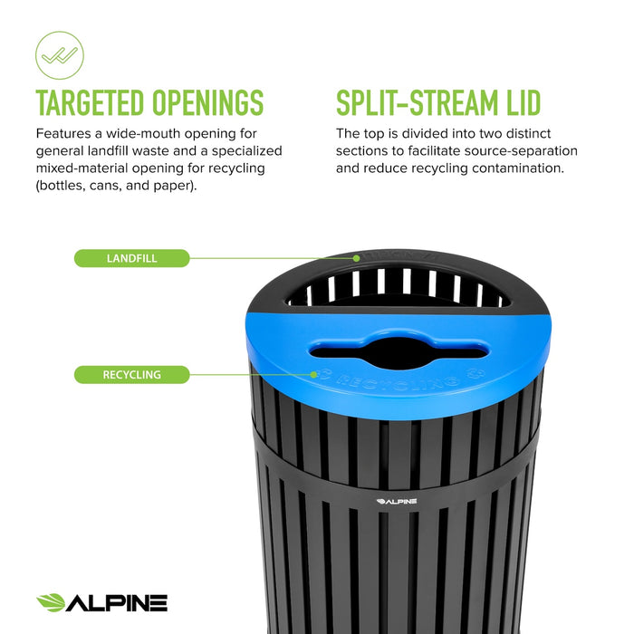 40-Gallon Vanta Steel Two-Stream Trash Can