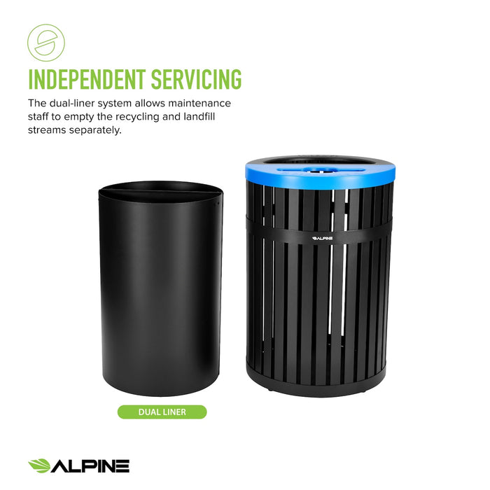40-Gallon Vanta Steel Two-Stream Trash Can