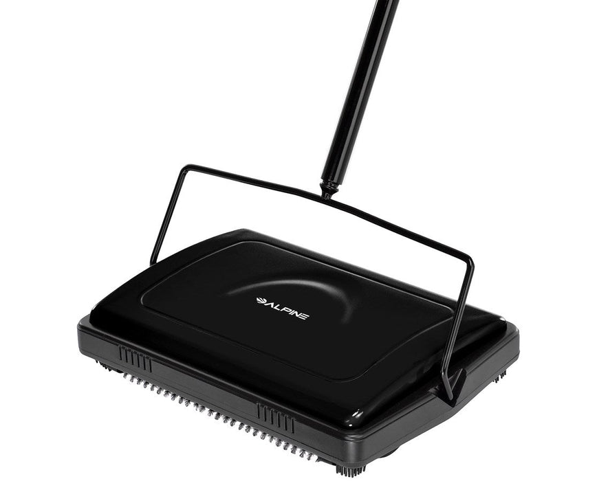 Triple Brush Floor and Carpet Sweeper Black