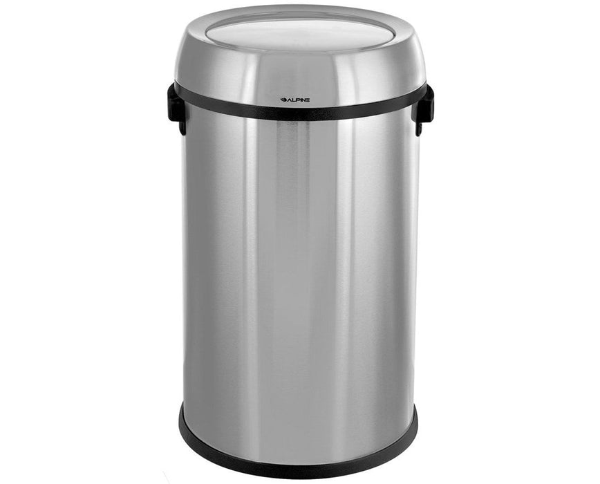 17-Gallon Stainless Steel Open-Top Indoor Trash Receptacle w/ Swing Lid