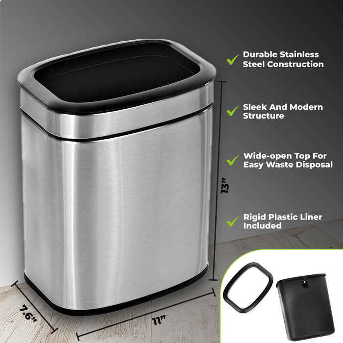 Stainless Steel Open Trash Can