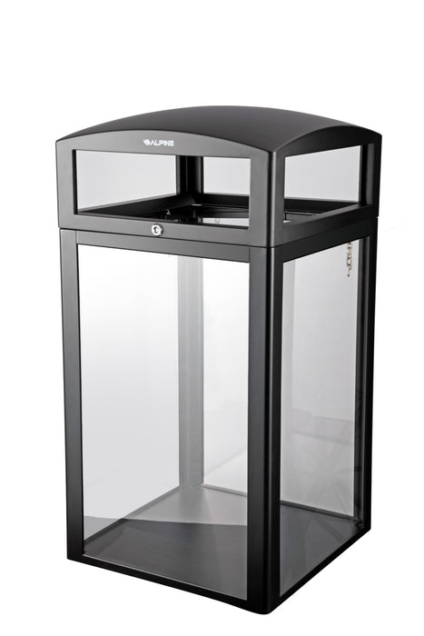 40-Gallon DHS-Compliant Waste Receptacle with Transparent Panels