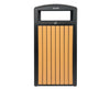 40-Gallon Outdoor Trash Container w/ Slatted Recycled Plastic Panels. Cedar