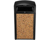 Rugged 40-Gallon All-Weather Trash Container. Stone Decorative Panels (no ashtray insert)