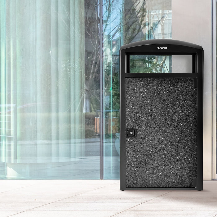 55-Gallon All-Weather Steel Trash Can with Door Panels