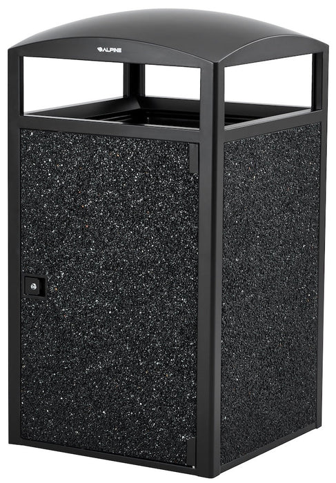 55-Gallon All-Weather Steel Trash Can w/ Door. Grey Stone Panels