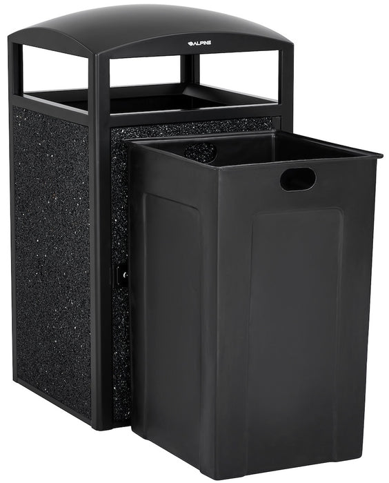 55-Gallon All-Weather Steel Trash Can with Door Panels