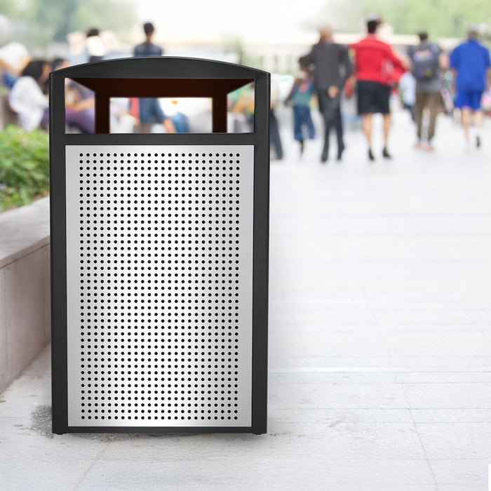 55-Gallon All-Weather Steel Trash Can with Door Panels