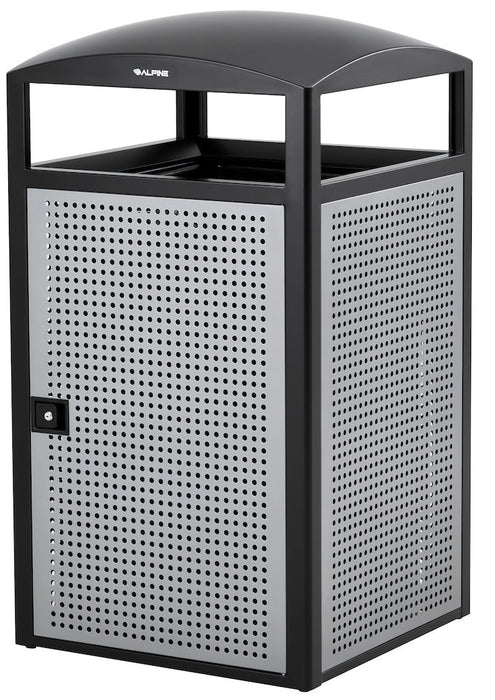 55-Gallon All-Weather Steel Trash Can w/ Door. Steel Panels