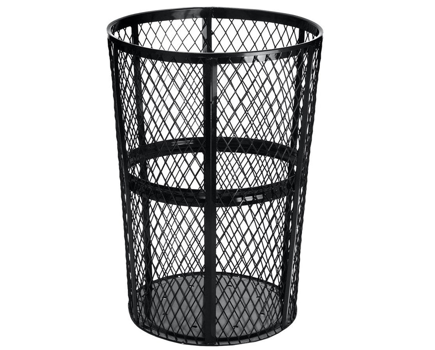 48-Gallon Outdoor Metal Mesh Trash Can. Black
