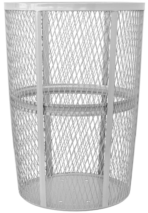 48-Gallon Outdoor Metal Mesh Trash Can. Silver