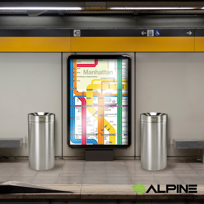 50-Gallon Stainless Steel Indoor Waste Can