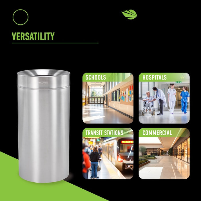 50-Gallon Stainless Steel Indoor Waste Can