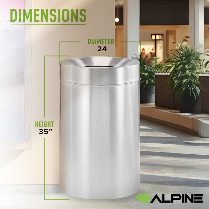 50-Gallon Stainless Steel Indoor Waste Can