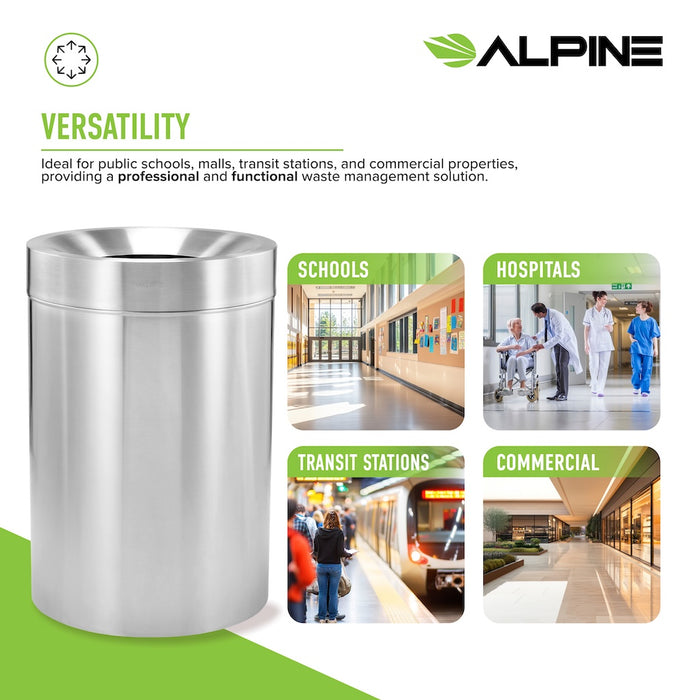 50-Gallon Stainless Steel Indoor Waste Can