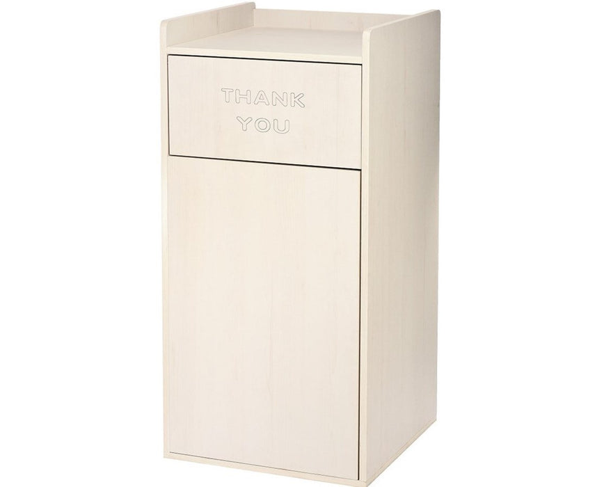 Wooden Waste Receptacle - White