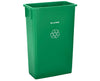 23-Gallon Slim Trash Can - Green w/ Recycling Label - 1 ea