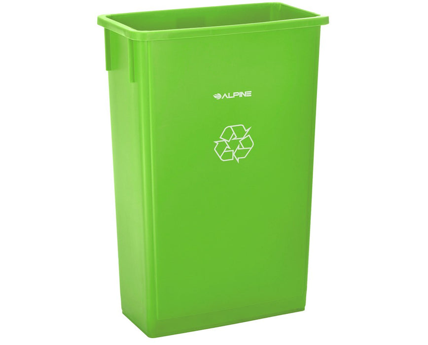 23-Gallon Slim Trash Can - Lime Green w/ Recycling Label - 1 ea (