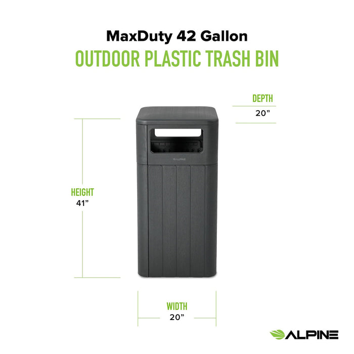 MaxDuty 42 Gallon Outdoor Plastic Trash Bin
