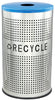 26-Gallon Stainless Steel Waste Can, Perforated w/ Blue Recycling Lid