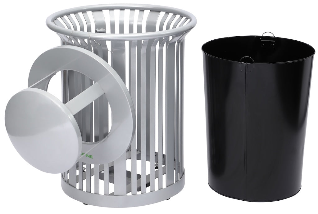 36-Gallon Trash Can w/ Dome Lid. Silver