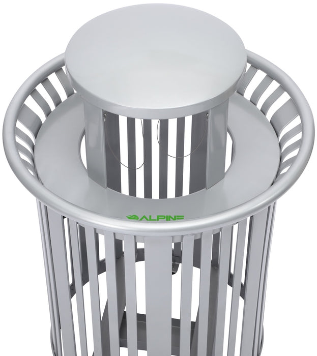 36-Gallon Trash Can w/ Dome Lid. Silver