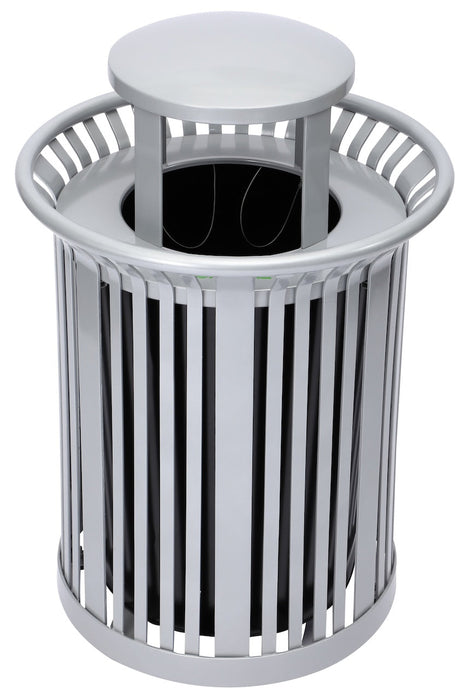 36-Gallon Trash Can w/ Dome Lid. Silver