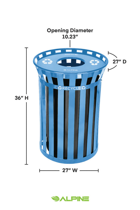 38-Gallon Outdoor Metal Waste Receptacle