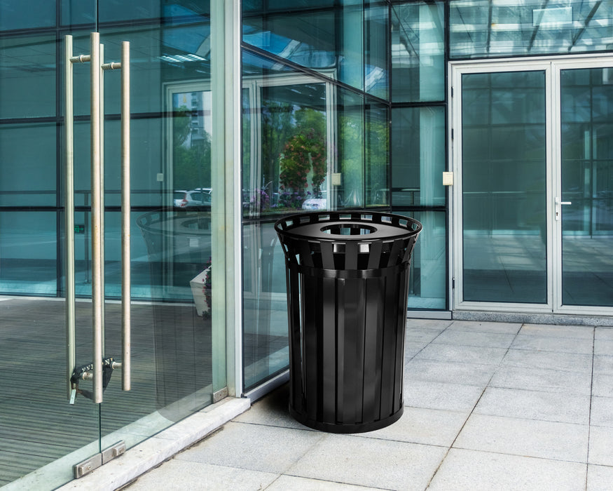 38-Gallon Outdoor Metal Waste Receptacle