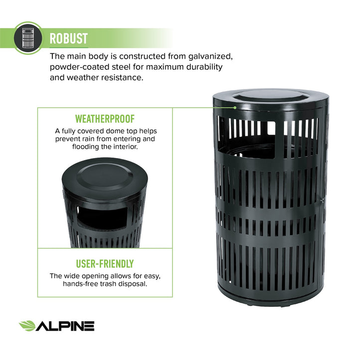 40 Gal. Round Steel Trash Can