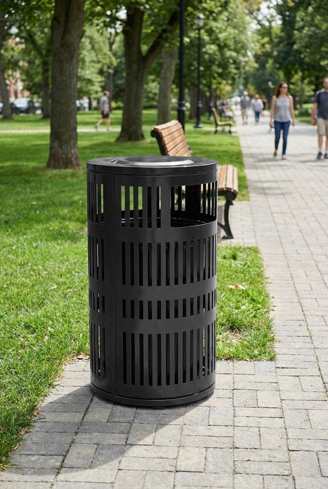 40 Gal. Round Steel Trash Can