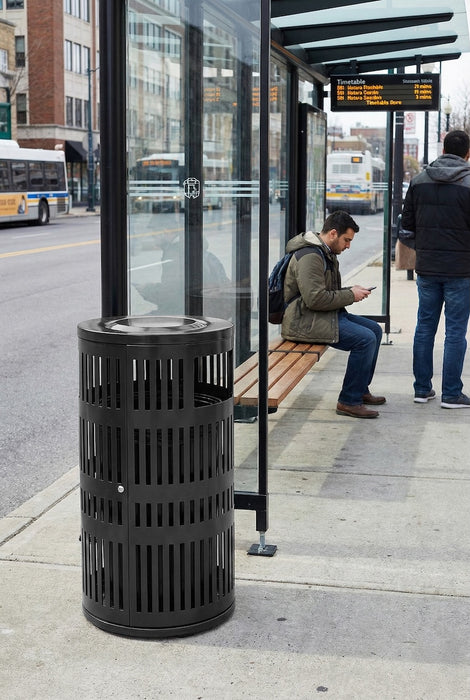 40 Gal. Round Steel Trash Can