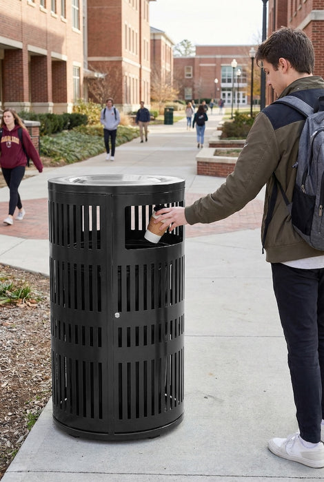40 Gal. Round Steel Trash Can