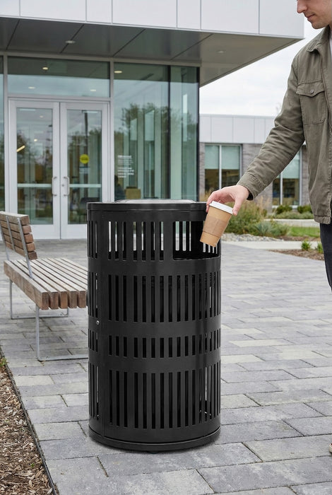 40 Gal. Round Steel Trash Can