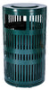 40 Gal. Round Steel Trash Can. Green