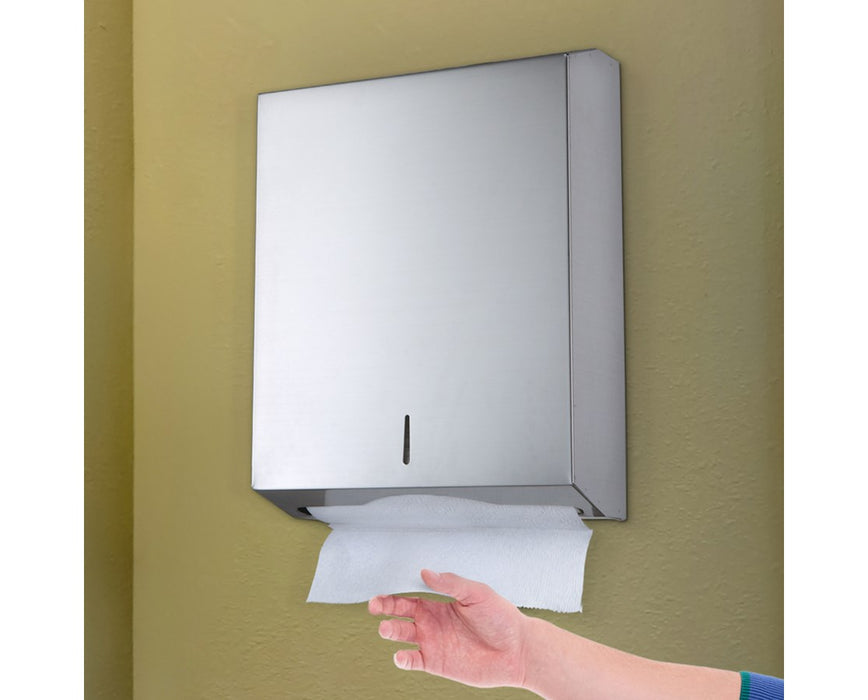 Stainless Steel C-Fold/Multifold Paper Towel Dispenser