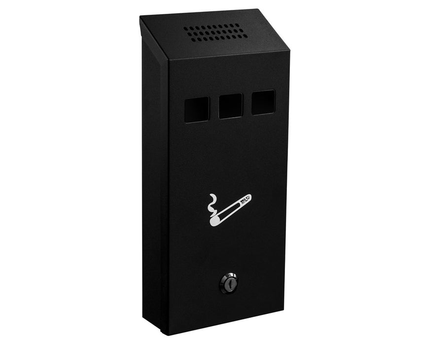Wall-mounted Cigarette Disposal Tower - Black