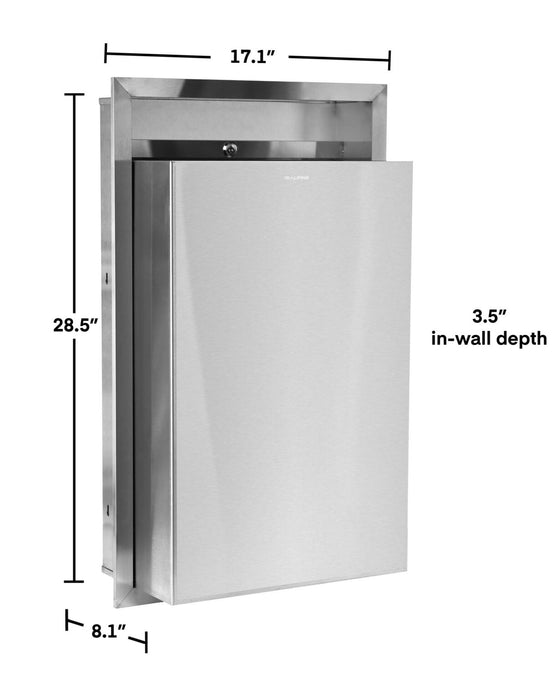 Recessed Stainless Steel 12 Gallon Waste Receptacle