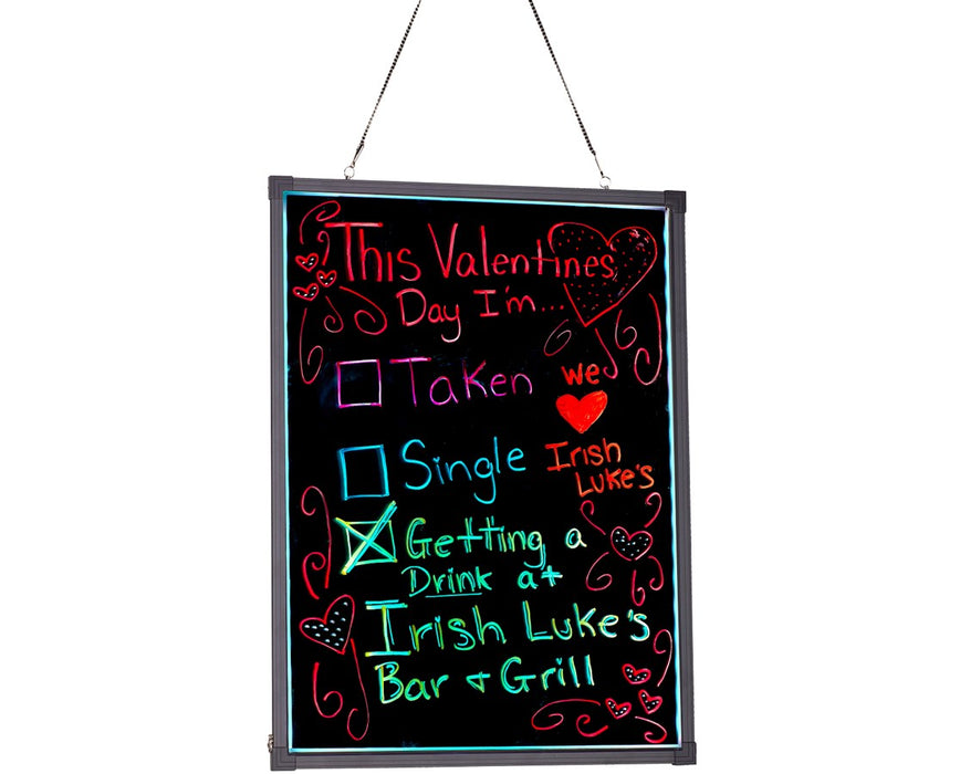 LED Illuminated Hanging Message Writing Board