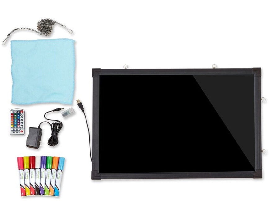 LED Illuminated Hanging Message Writing Board, 16" W x 24" H