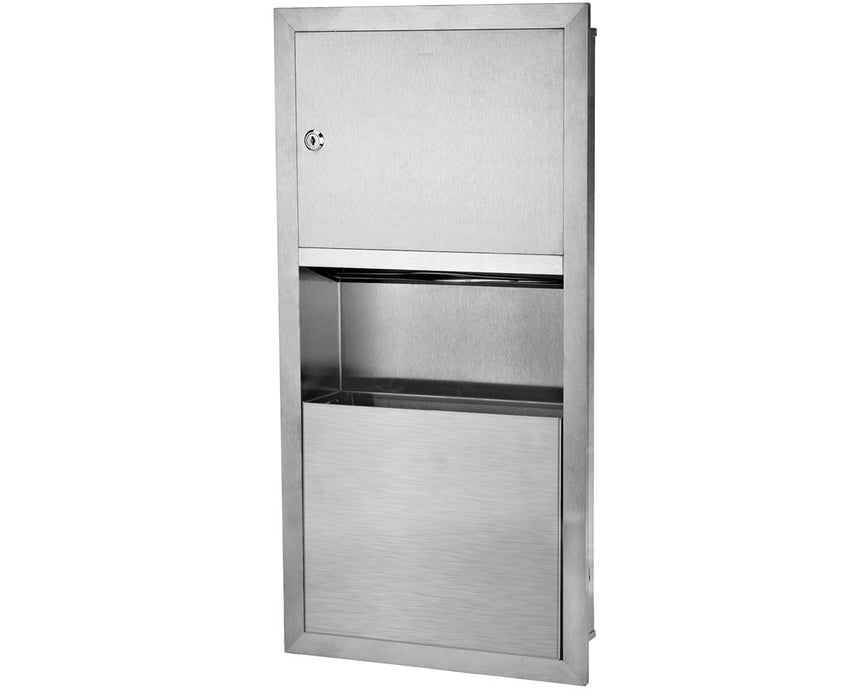 Surface Mount Stainless Steel Paper Towel Dispenser and Waste Receptacle